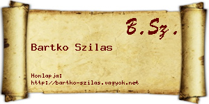 Bartko Szilas névjegykártya